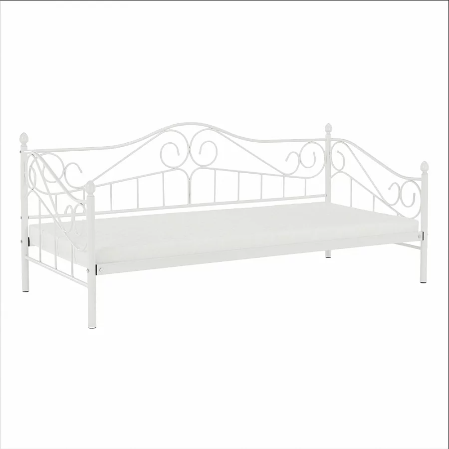 Kovová postel, bílá, 90x200, DAINA