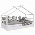 Postel s 2 kontejnery, bílá, ELISIA