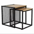 Set dvou konferenčních stolků, dub/černý, RIMBO