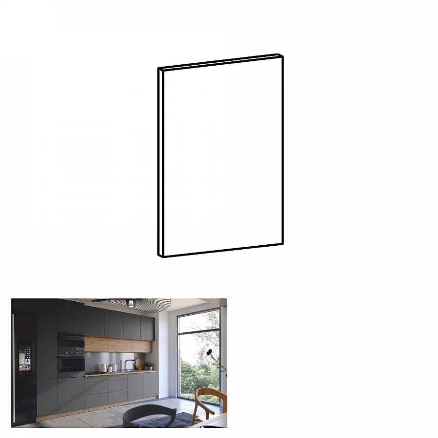 Dvířka na myčku,44, 6x57, šedý mat, LANGEN