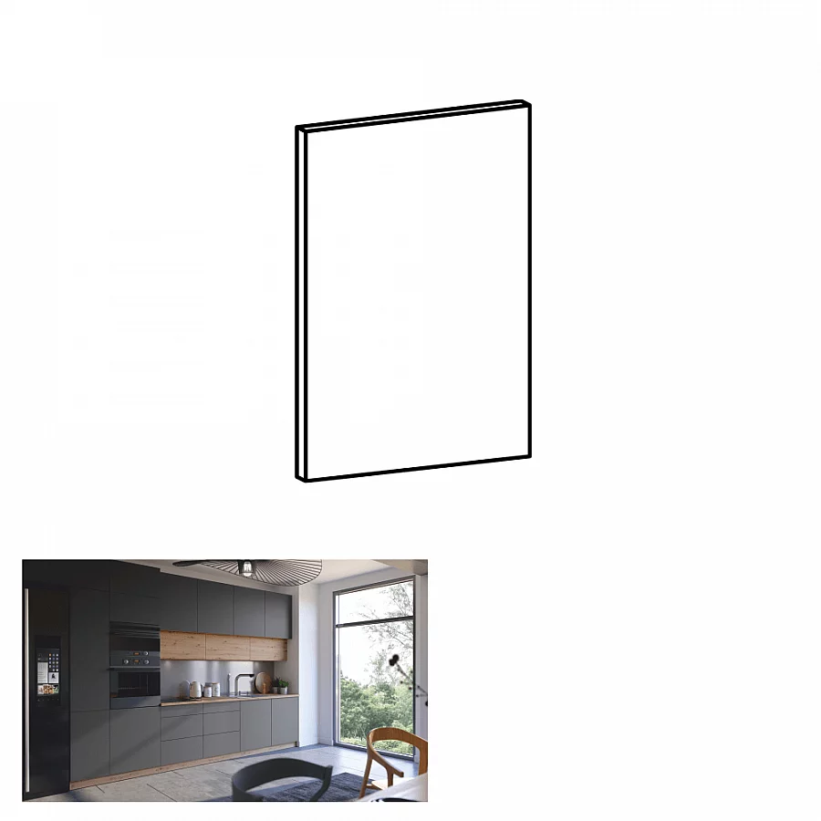 Dvířka na myčku, šedý mat, 59, 6x57 cm, LANGEN