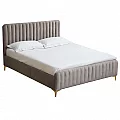 Postel, šedohnědá Taupe / gold chrom zlatý matný, 140x200, KAISA