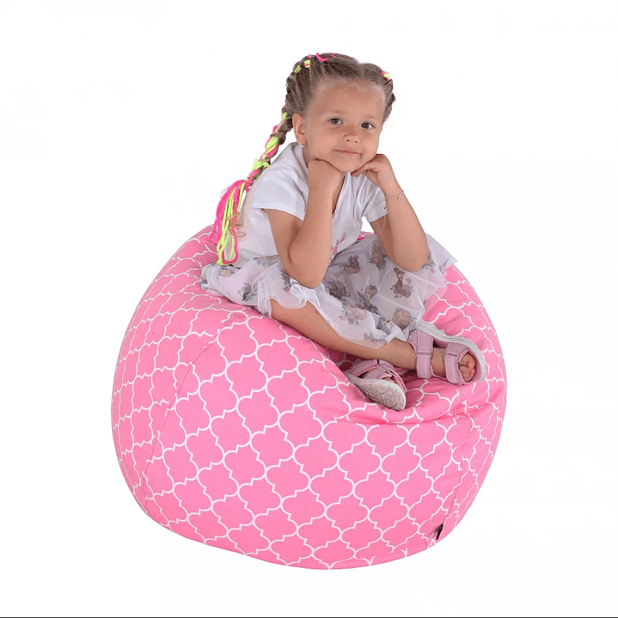 Sedací vak, růžovo-bílá vzor, GOMBY