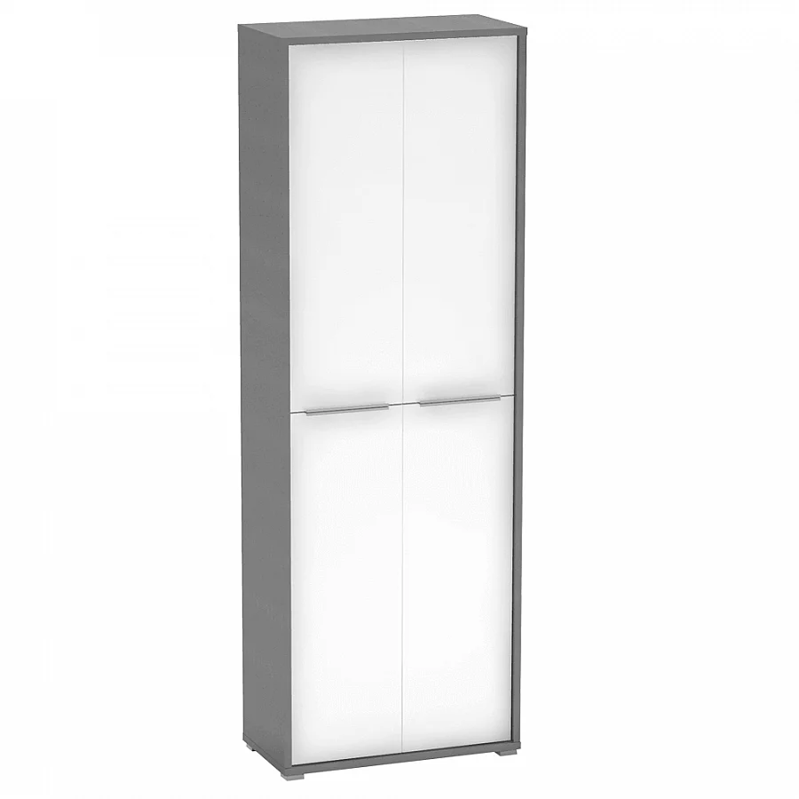 Vysoká skříň, grafit/bílá, RIOMA NEW TYP 5