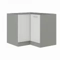 Skříňka dolní, bílá extra vysoký lesk / šedá, PRADO 90/90 DN BB