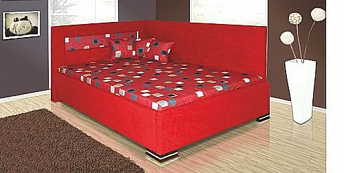 Postel MELISSA 140cm vč. roštu, ÚP a matrace šedá