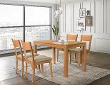 Jídelní stůl VAŠEK + židle VILMA 1+4 olše/ látka Sand