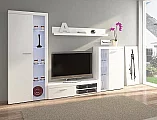 Obývací stěna RUMBA s vitrínami  Bílá matná