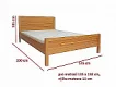 Postel BRANDON DOUBLE 135x192cm vč. roštu dýhovaná DUB