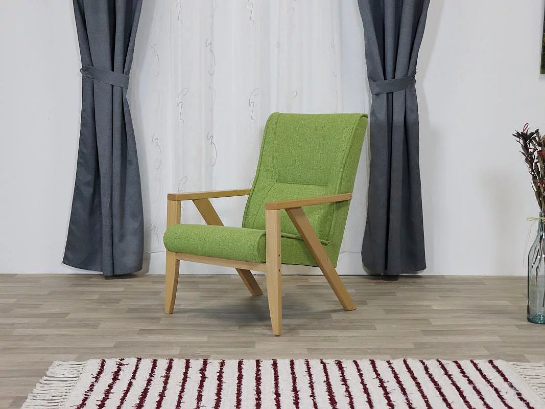 DOMINIK - křeslo, dřevěné područky, čalounění C