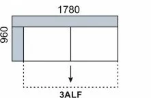 AVA TEMPO: 3ALF - rozkládací trojsed s područkou LEVÝ