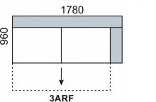 AVA TEMPO: 3ARF - rozkládací trojsed s područkou PRAVÝ