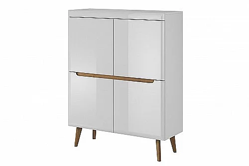 Komoda NORTH NK 107 bílá lesk/dub r