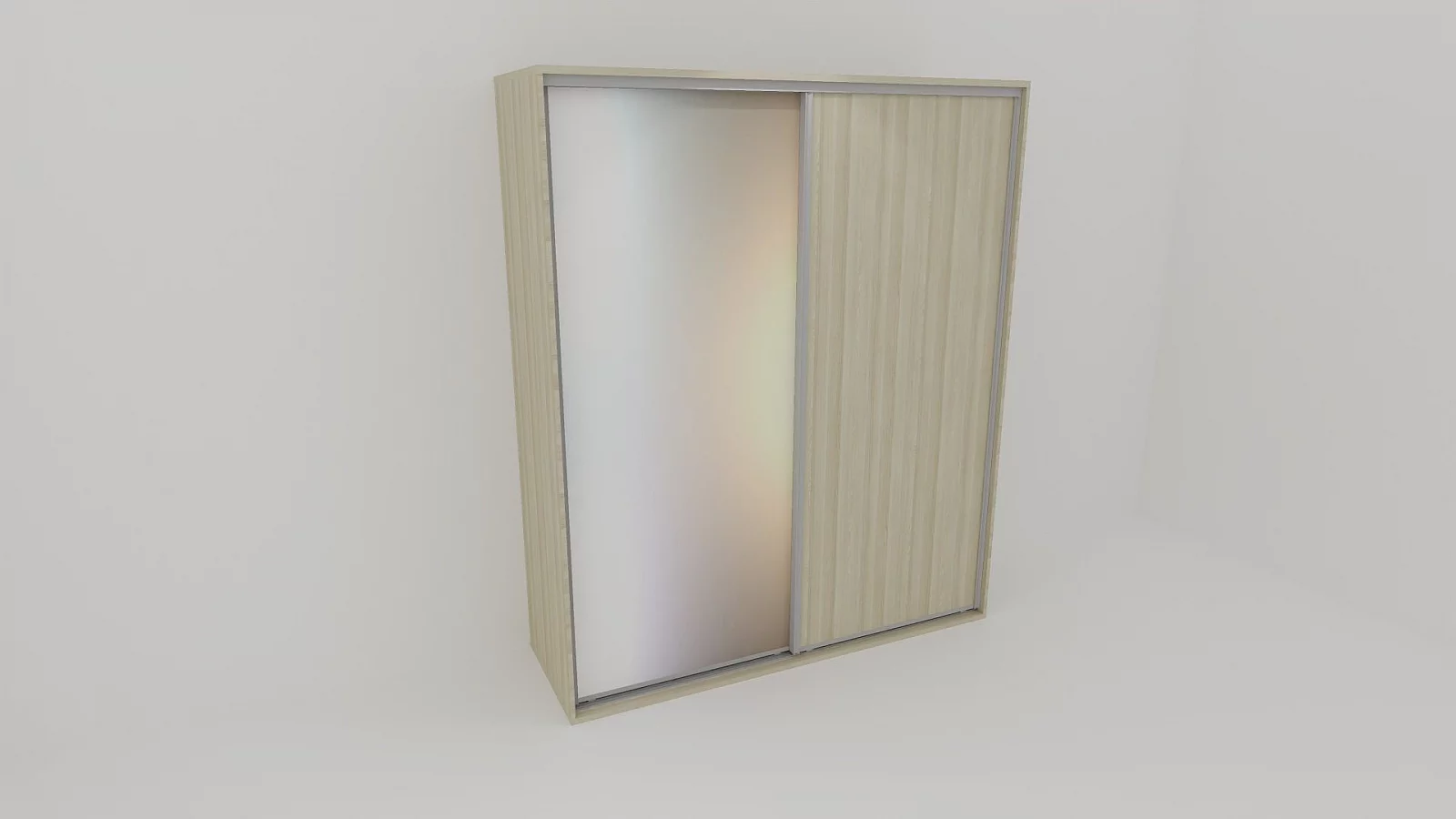 FLEXI 2 skříň 200x220 skladem akácie světlá + sklo Matelux