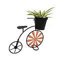 RETRO květináč ve tvaru kola, bordó / černá, Semil
