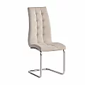 Jídelní židle, béžová Dulux Velvet látka / chrom, SALOMA NEW