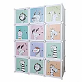 Dětská modulární skříň, šedá / dětský vzor, Hakon