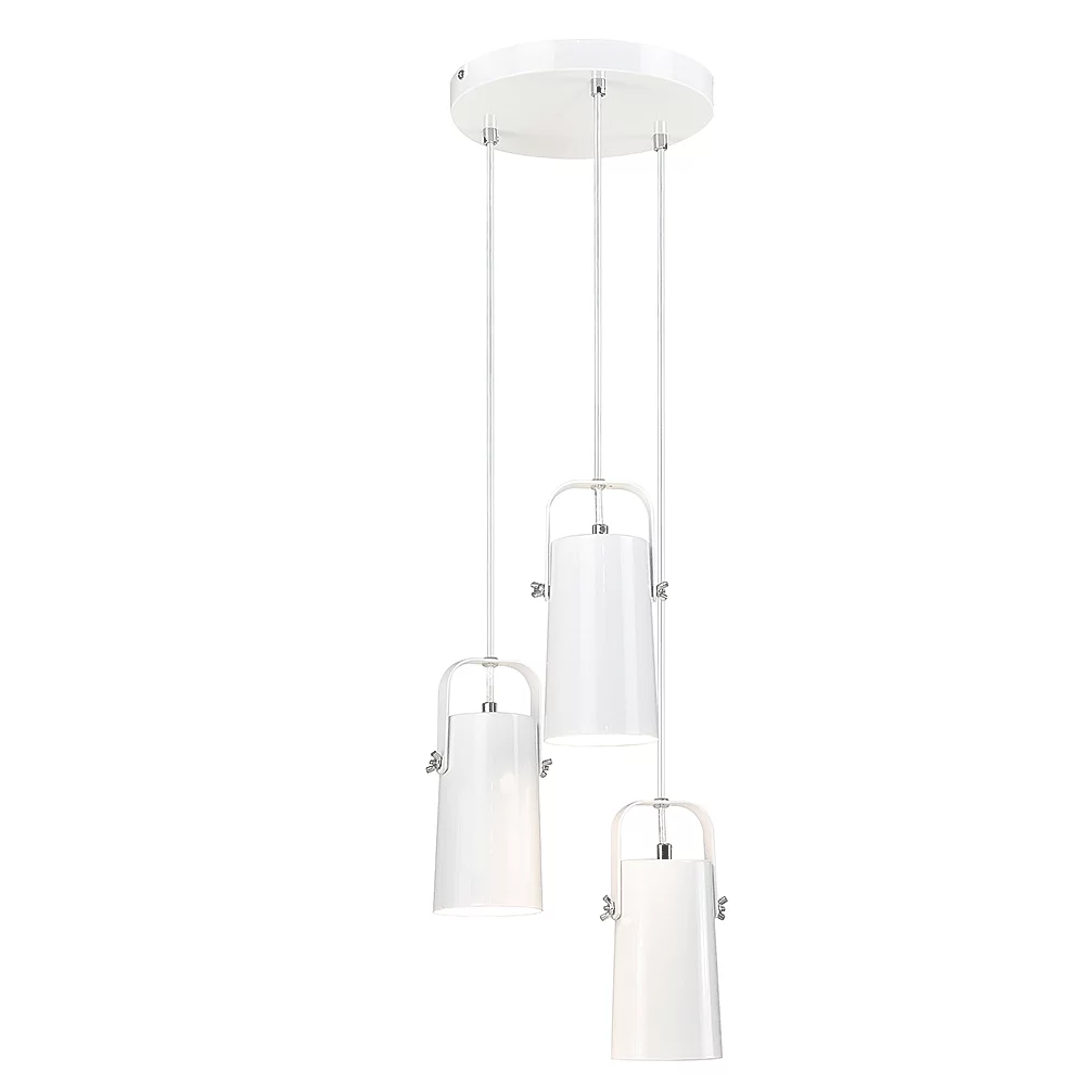 Visící lampa, bílá / kov, DEVAN