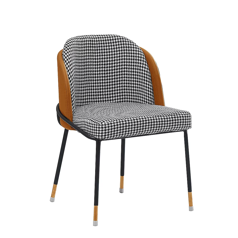 Jídelní židle, černobílá vzor / camel ekokůže, KIRNA