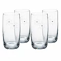 TEMPO-KONDELA SNOWFLAKE DRINK, sklenice na vodu, set 4 ks, s krystaly, 460 ml