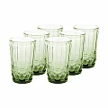Sklenice na vodu, set 6 ks, 350 ml, zelená, vintage, FREGATA TYP 6