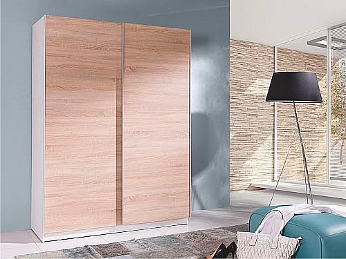 Skříň BATUMI 4 korpus bílý / dveře dub sonoma