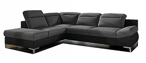 Sedací souprava TIM "L" (W) (AKCE) Jasmine 100 korpus černý / Evolution 19 šedý