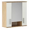 Závěsná skříňka se zrcadlem, dub sonoma/matná bílá, LESSY NEW 01