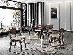 Jídelní set IVO stůl + TARA židle 4ks ořech 3