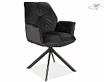 Židle BOOGIE II - otáčivá nohy černé / látka bluvel 19