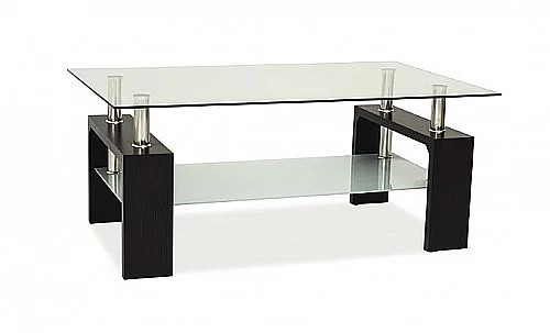 Konferenční stůl LISA BASIC II Deska skleněná / nohy wenge