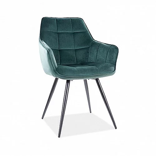 Židle LILIA nohy černé / látka bluvel 78 zelená