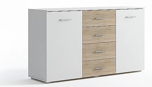 Komoda VANA I 2D4S bílá / dub sonoma