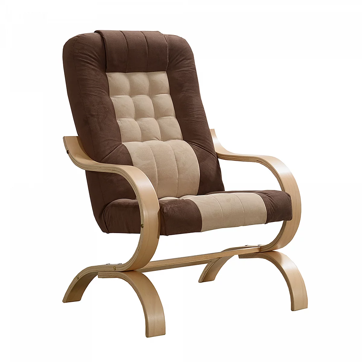 Křeslo, šedohnědá Taupe/hnědá/buk, GURU