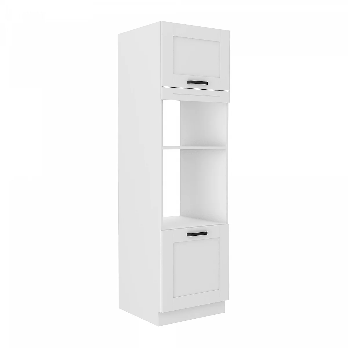 Vysoká skříňka na troubu a mikrovlnou troubu, bílá, LULA 60 DPM-210 2F