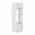 Vysoká skříňka na troubu a mikrovlnou troubu, bílá/dub artisan, LULA 60 DPM-210 2F