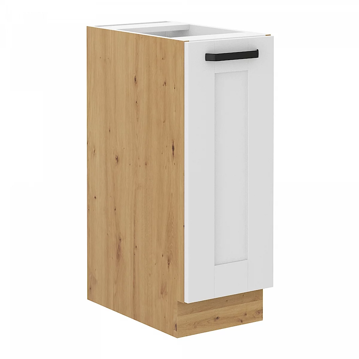Spodní skříňka s výsuvným košem, bílá/dub artisan, LULA D30 CARGO BB