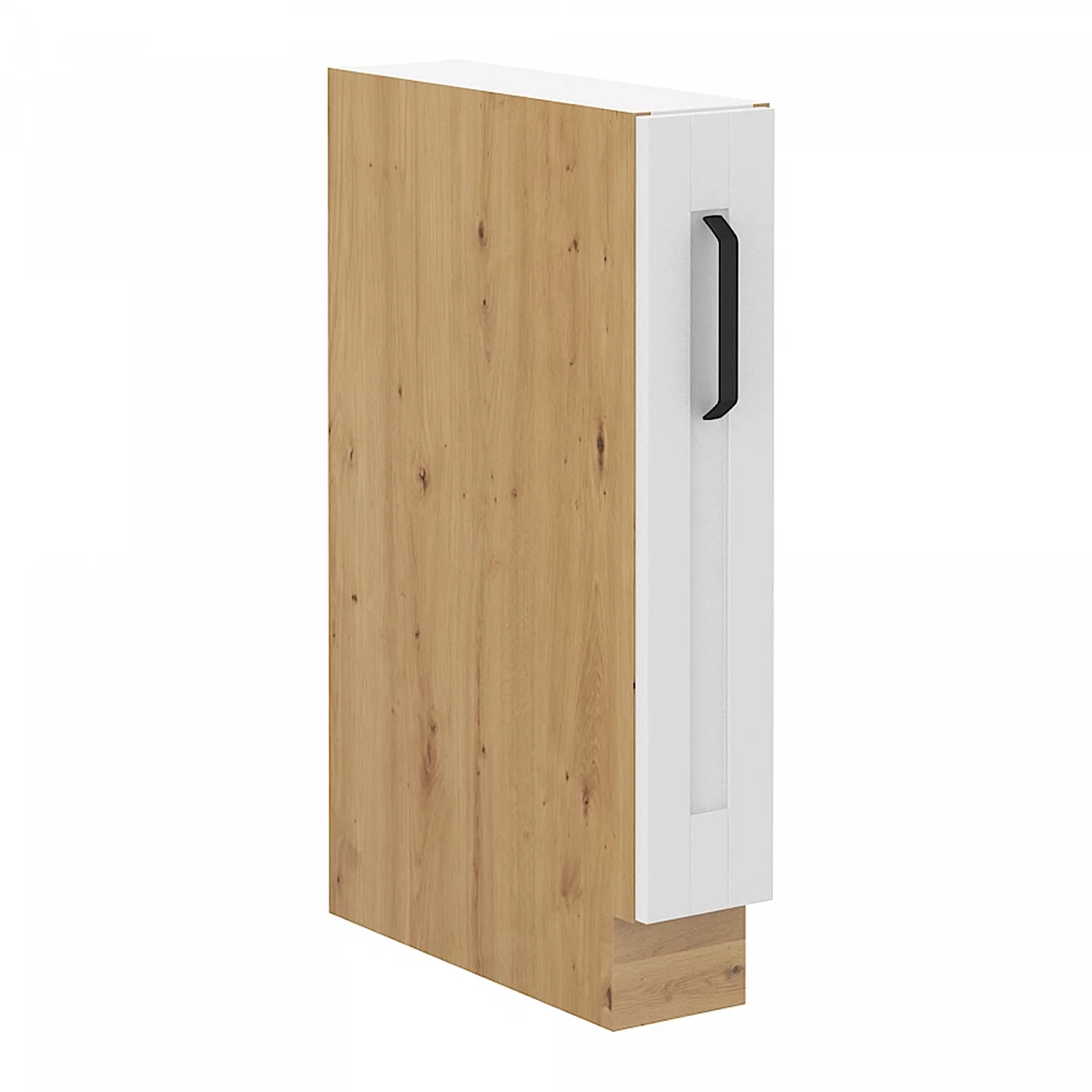 Spodní skříňka s výsuvným košem, bílá/dub artisan, LULA D15 CARGO