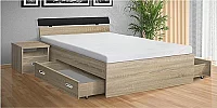 Postel MARI 120cm vč. roštu a ÚP dub sonoma