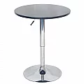 Barový stůl s nastavitelnou výškou, černá, průměr 60 cm, BRANY 2 NEW