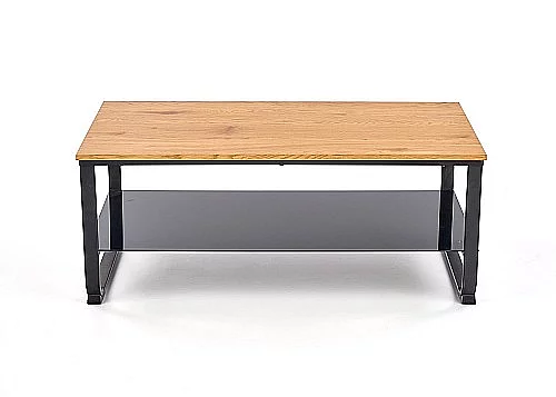 Konferenční stolek ARTIGA deska dub zlatý / černé nohy