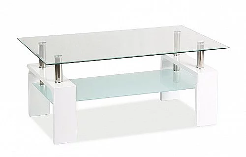 Konferenční stůl ISA BASIC II (S) sklo / noha barva bílá lakovaná