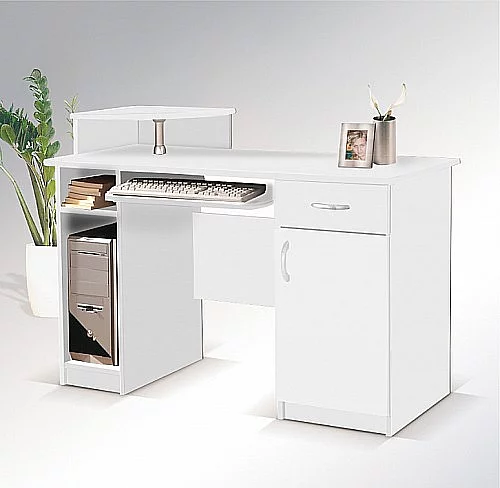 PC stůl PC MAX 120 rohová police bílá