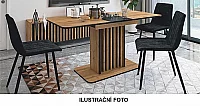 Jídelní stůl KEN - rozkládací dub artisan / černá