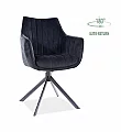 Židle ALZA  - otáčivá (S) nohy černé / látka bluvel 19 černá modř