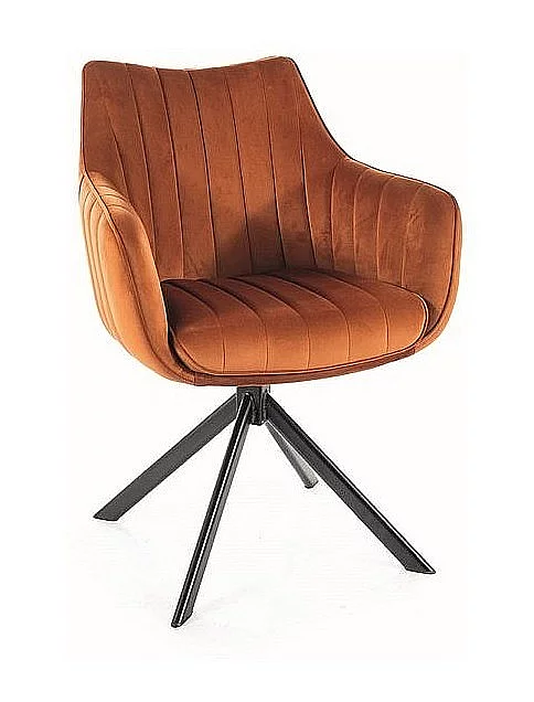 Židle ALZA  - otáčivá (S) nohy černé / látka bluvel 4215