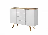 Komoda LIMA 115  2D4Z wotan / bílá vysoký lesk  
